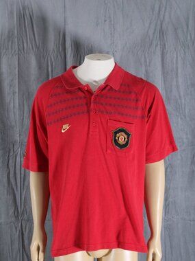 Manchester United Polo Shirt (VTG) - Mens Golf Shirt by Nike - Men's XL